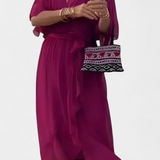 Robe Longue Luisa avec Décolleté en V et Coupe Flottante