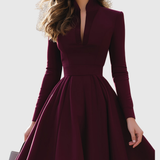 Celia™ | Robe Midi Sophistiquée à Col V
