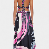 Ensemble Jupe Abstraite Ciana avec Haut à Col Halter