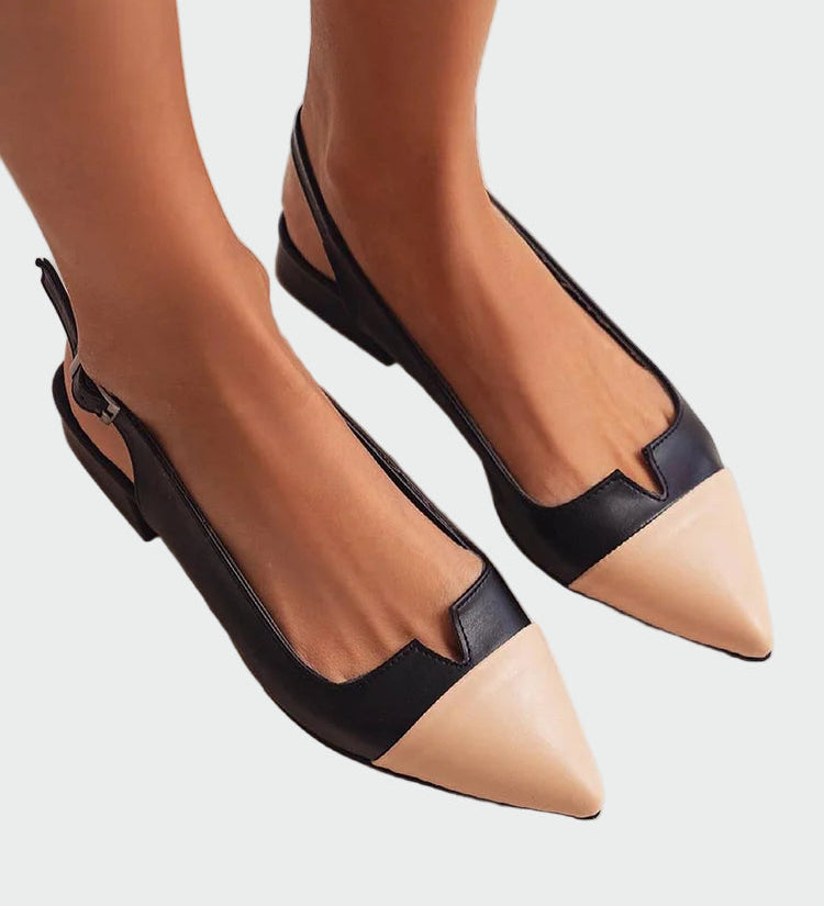 Karolína Ballerines Élégantes à Bout Pointu avec Sangle Arrière