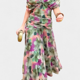 Magda™ | Robe Florale Longue avec Décolleté en V