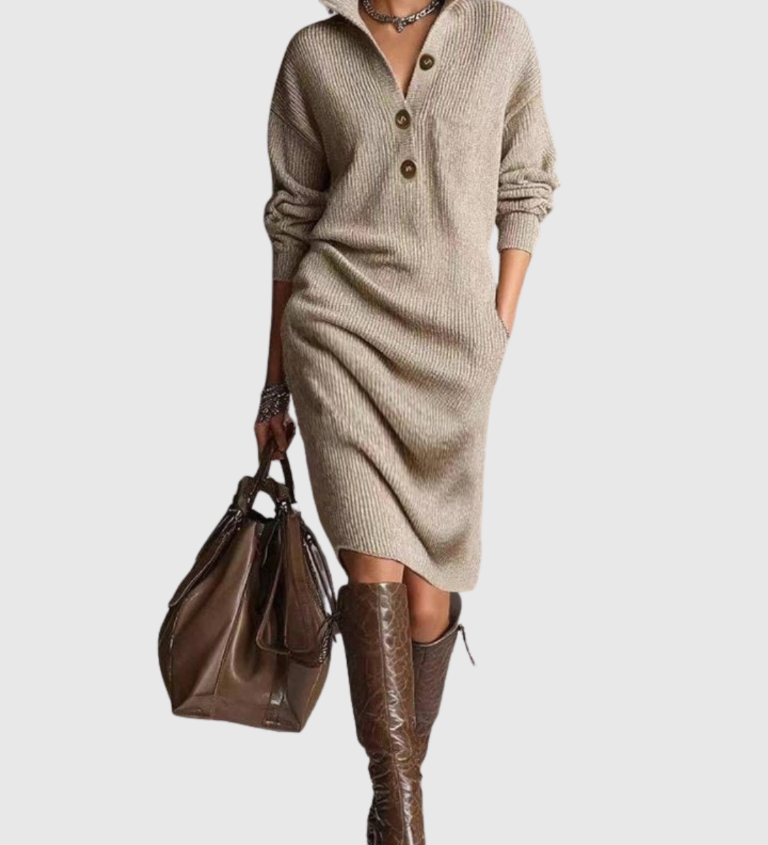 Alba™ | Élégante robe midi en tricot