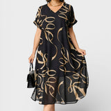 Emma™ | Robe Élégante Noir et Or