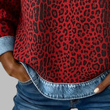 Marta™ | Sweat à capuche en denim avec imprimé léopard