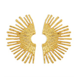 Boucles d'oreilles en métal avec bord ondulé