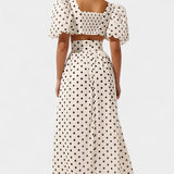 Ensemble Jupe à Manches Bouffantes à Pois Sherine