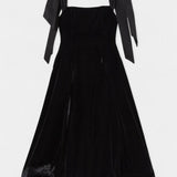 Robe Midi en Velours Sans Manches Ajla avec Nœud