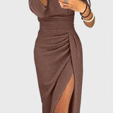 Robe Maxi Off-Shoulder Alexa avec Fente Subtile