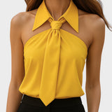 Lucía™ | Blouse Halter Élégante