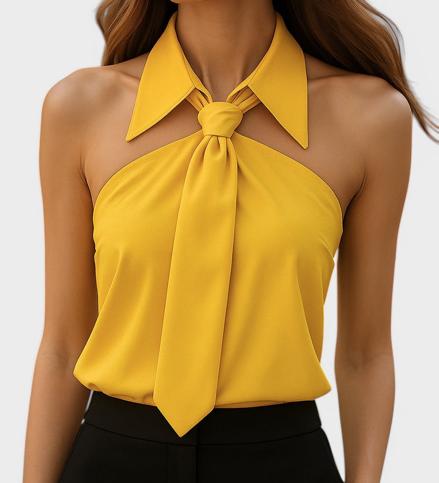 Lucía™ | Blouse Halter Élégante