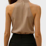 Lucía™ | Blouse Halter Élégante