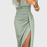 Robe Maxi Off-Shoulder Alexa avec Fente Subtile