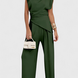 Ensemble Sofia asymétrique avec épaules drapées