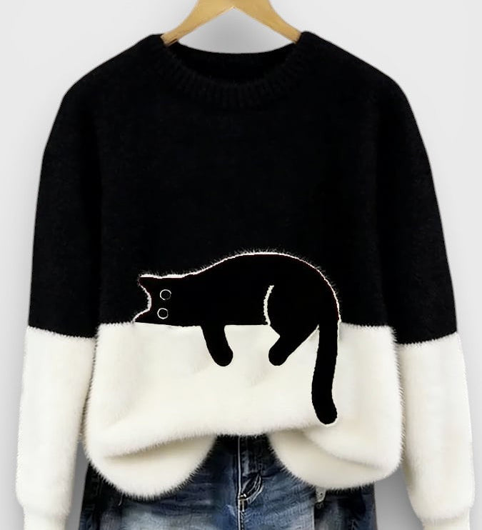 Luna™ | Sweat à capuche avec motif de chat
