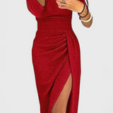 Robe Maxi Off-Shoulder Alexa avec Fente Subtile