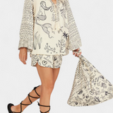 Ensemble Chemise Imprimée Amalia avec Shorts Élastiqués