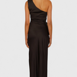 Robe Josefa à Épaule Dénudée avec Plis et Fente Haute