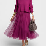 Claudia™ | Robe en Tricot Élegante avec Tulle