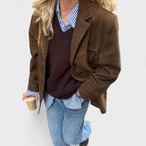 Salomé™ | Trench-coat oversized en aspect daim luxueux