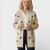 Nina™ | Cardigan Tricoté avec Cœurs
