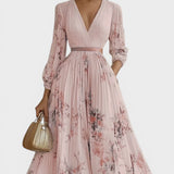 Ariadna™ | Robe Plissée Florale Élégante