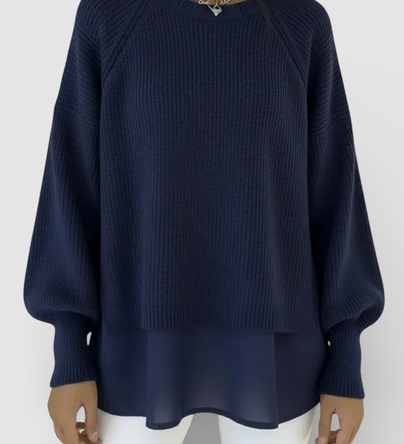 Adela™ | Pull en Tricot à Effet Superposé