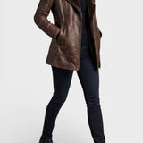 Victoria™ | Veste en Cuir Doublée en Laine de Mouton