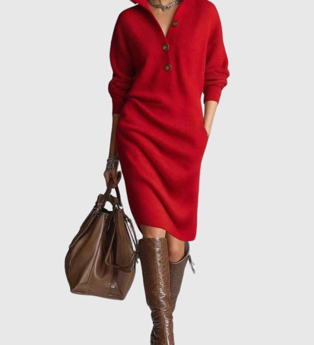 Alba™ | Élégante robe midi en tricot