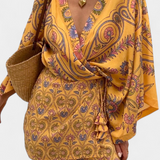 Robe Candela Boho avec Imprimé Floral et Décolleté en V