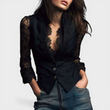 Elena™ | Blouse en Dentelle Élégante