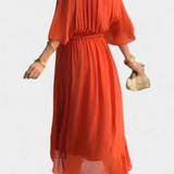 Robe Longue Luisa avec Décolleté en V et Coupe Flottante