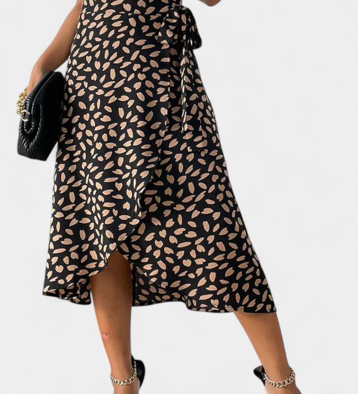 Jupe portefeuille boho Camila avec imprimé asymétrique