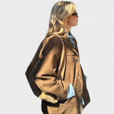 Salomé™ | Trench-coat oversized en aspect daim luxueux