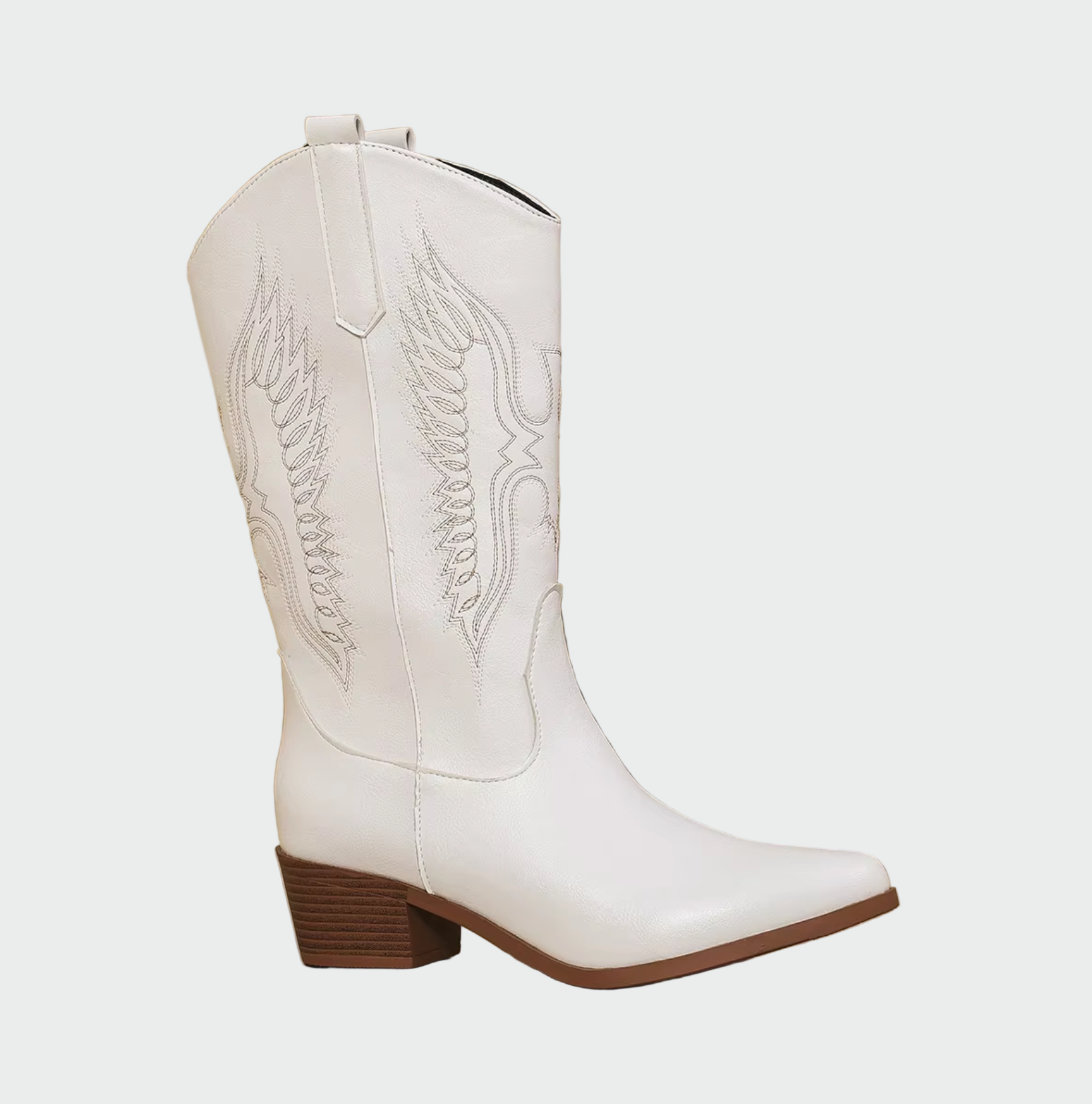 Isabella | Bottes de cowboy en cuir noir avec détails en plumes