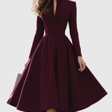 Celia™ | Robe Midi Sophistiquée à Col V