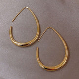Boucles d'Oreilles Métalliques Ovales