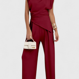 Ensemble Sofia asymétrique avec épaules drapées
