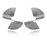 Boucles d'oreilles en métal plissé