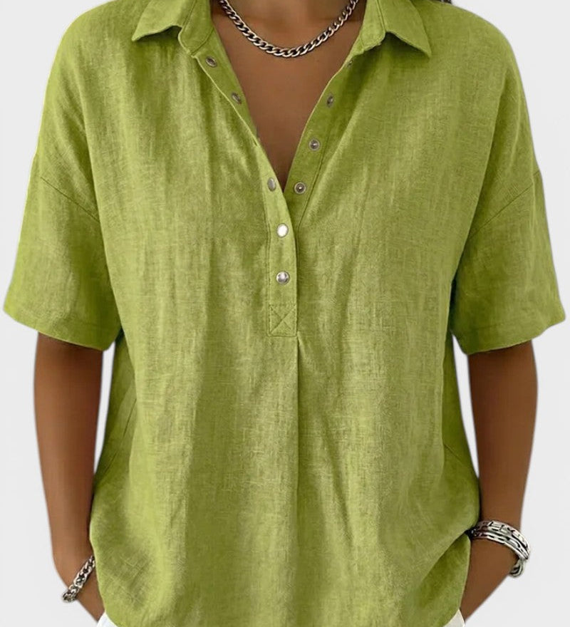 Noelia™ | Blouse avec Col et Boutons Élégants