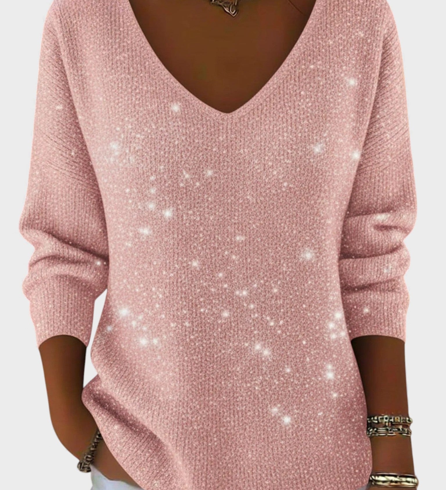 Inés™ | Pull Festif avec Col en V