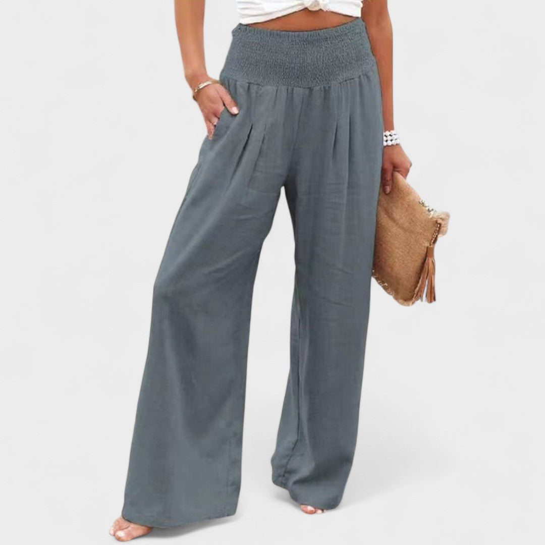 Susana™ | Pantalons larges en coton et lin