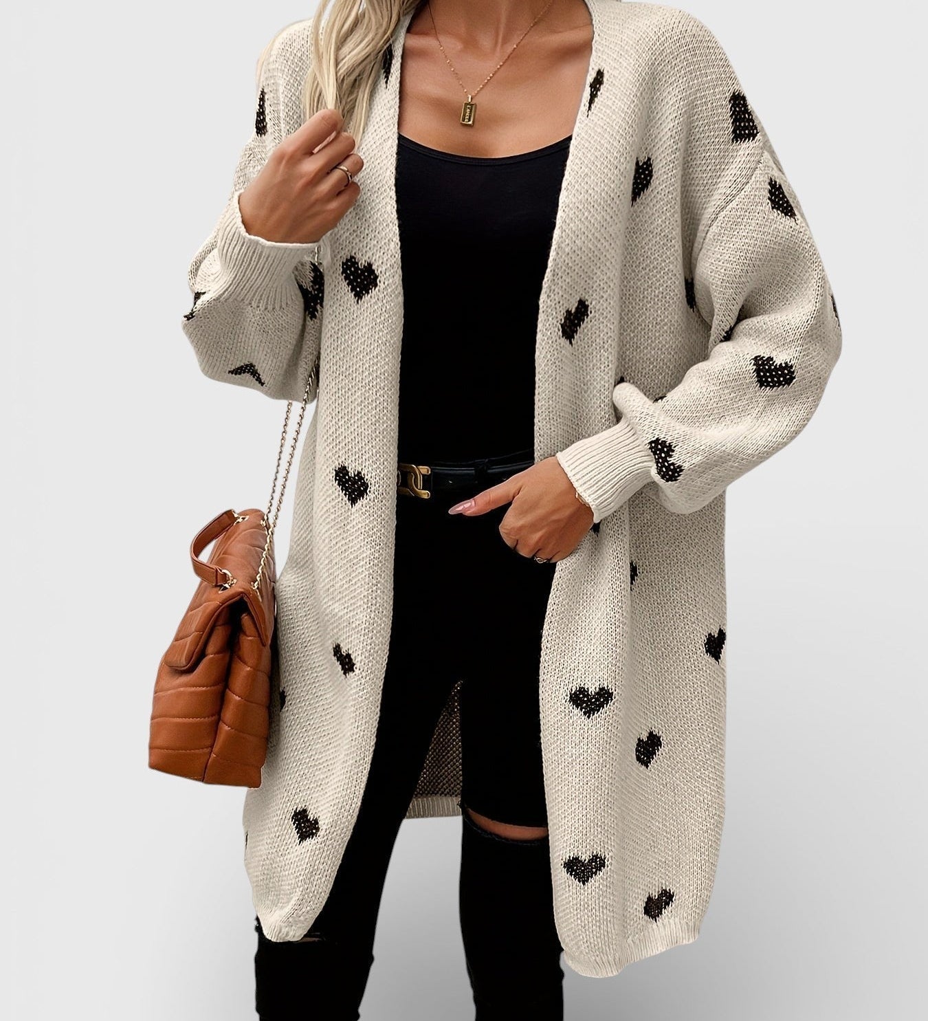Nina™ | Cardigan Tricoté avec Cœurs