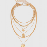 Collier Pendentif en Chaîne Métallique Géométrique