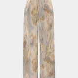 Pantalons droits taille haute Inna avec imprimé marbré