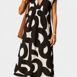 Robe décontractée Asela avec décolleté en V et imprimé mixte