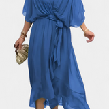 Robe Longue Luisa avec Décolleté en V et Coupe Flottante