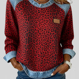 Marta™ | Sweat à capuche en denim avec imprimé léopard