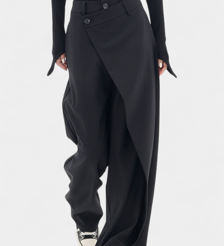 Pantalon droit Oaklyn avec drapé moderne