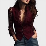Elena™ | Blouse en Dentelle Élégante