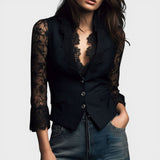 Elena™ | Blouse en Dentelle Élégante